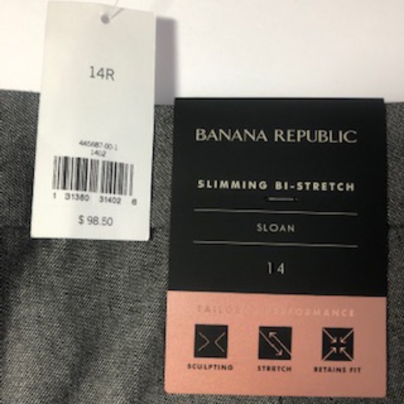 NWT Banana Republic Gray Side Striped Slacks Size 14R - Picture 5 of 7